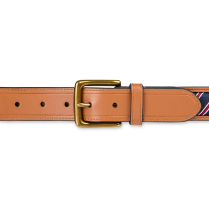Tommy Hilfiger Men's Woven Ribbon Inlay Dress Belt, Tan, X-Large