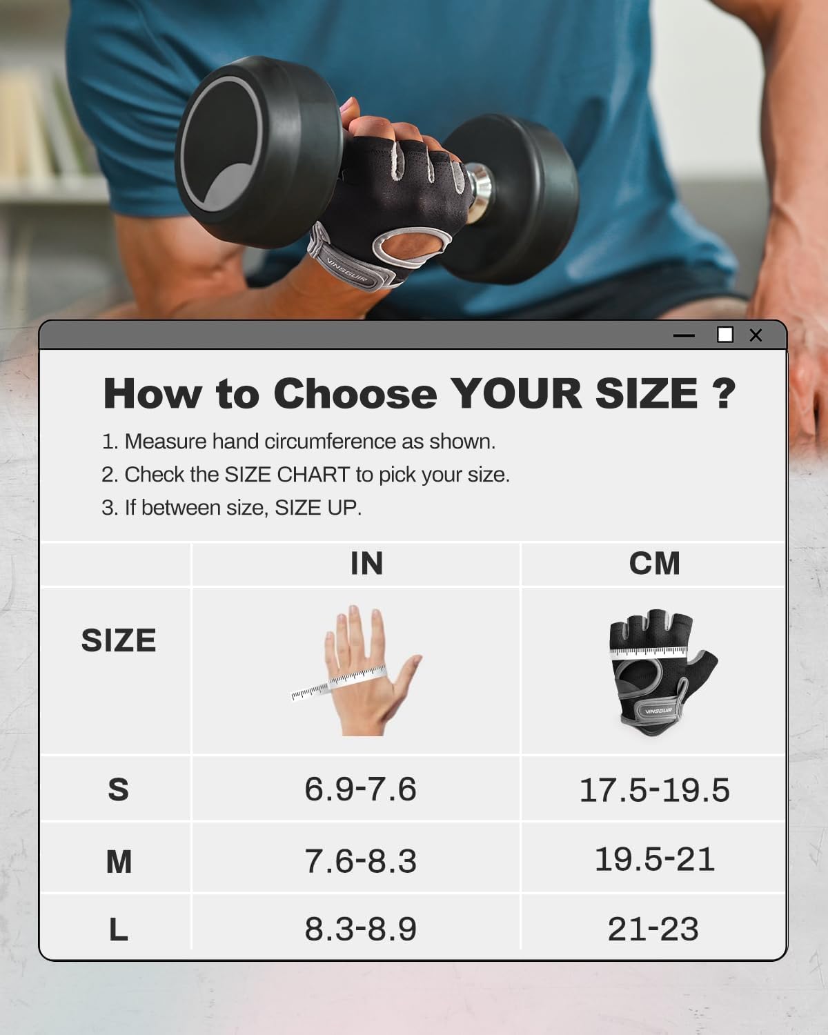 VINSGUIR Workout Gloves for Women and Men, Breathable Weight Lifting Gloves for Gym Exercise, Fitness, Training, and Cycling, with Excellent Grip and Cushion Pads