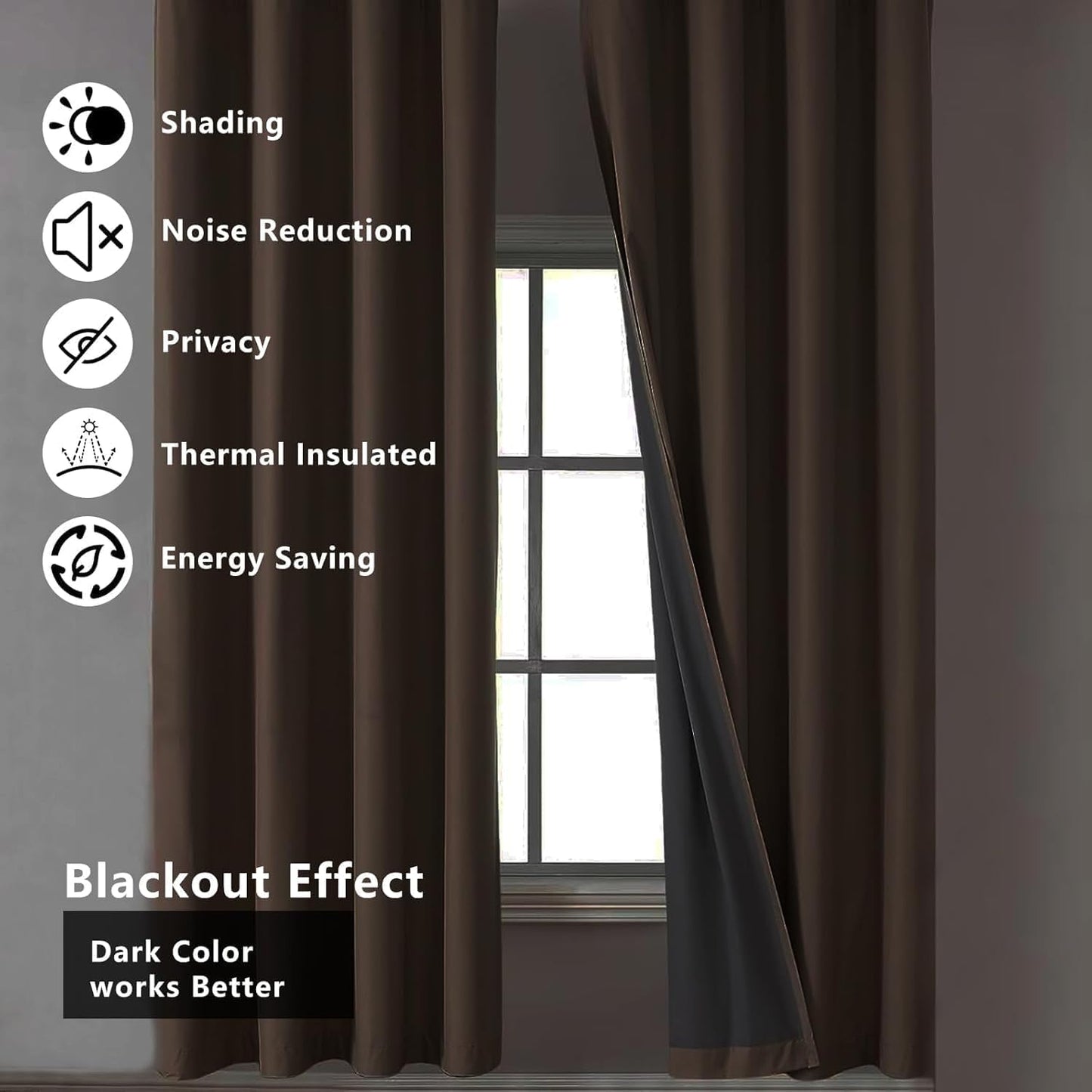 Cave Waterfall Curtains 27.5x39 Inch, 2 Panels