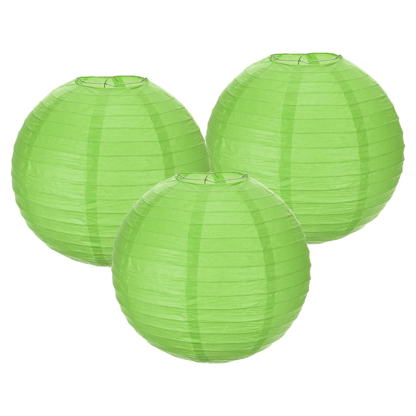 MECCANIXITY 3PCS Paper Lanterns Decorative, 12 Inch Deep Green Round Hanging Ball Lantern Chinese Lanterns for Home Decor, Birthday, Wedding,Christmas Party