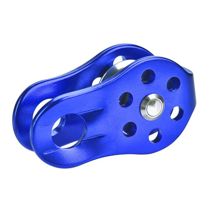 Omabeta Pulley, Heavy-Duty Aluminium Alloy Construction with Smooth Rotation, Single Rope Pulley Block, for Climbing and Hauling, Blue, for 8-12mm Rope