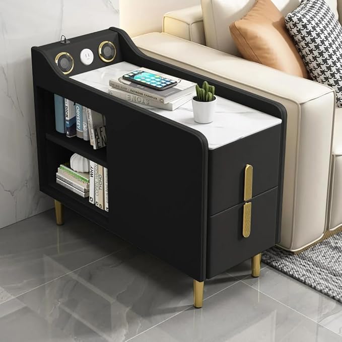 LOVEDIMA Narrow Bedside Table, Slim End Tables