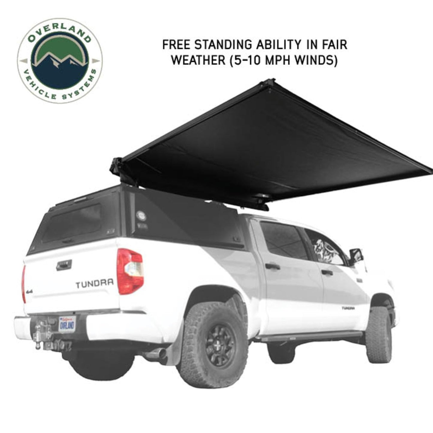 Overland Vehicle Systems 19690011 2.0-6.5’ XD Nomadic Self-Deploying 90 Degree Awning Unversal with Integrated LED Lights and Black Out | 61.6 Sq Ft of Coverage | Travel Cover Included