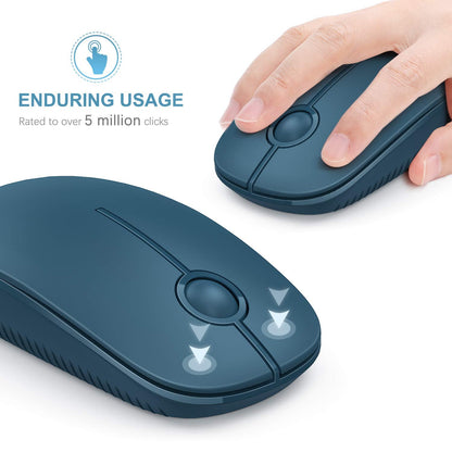VssoPlor Wireless Mouse, 2.4G Slim Portable Computer Laptop Mouse with Nano Receiver Quiet Silent Optical Mice for Notebook, PC, Laptop, Computer-Black and Gold