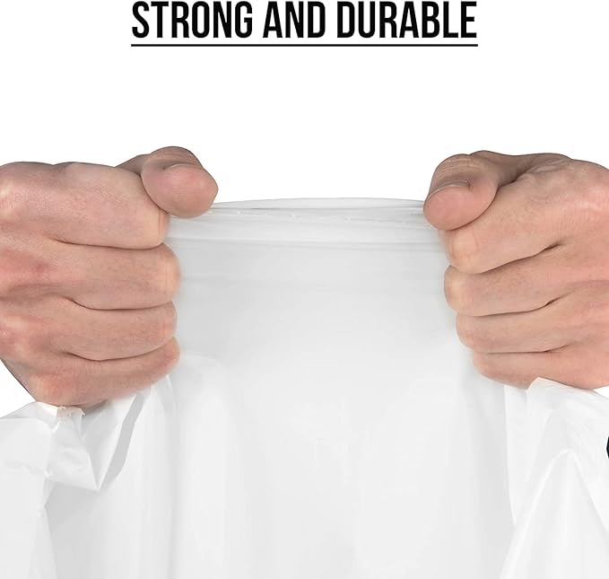 Ultrasac 18 Gallon 2.0 MIL White Drawstring Trash Bags