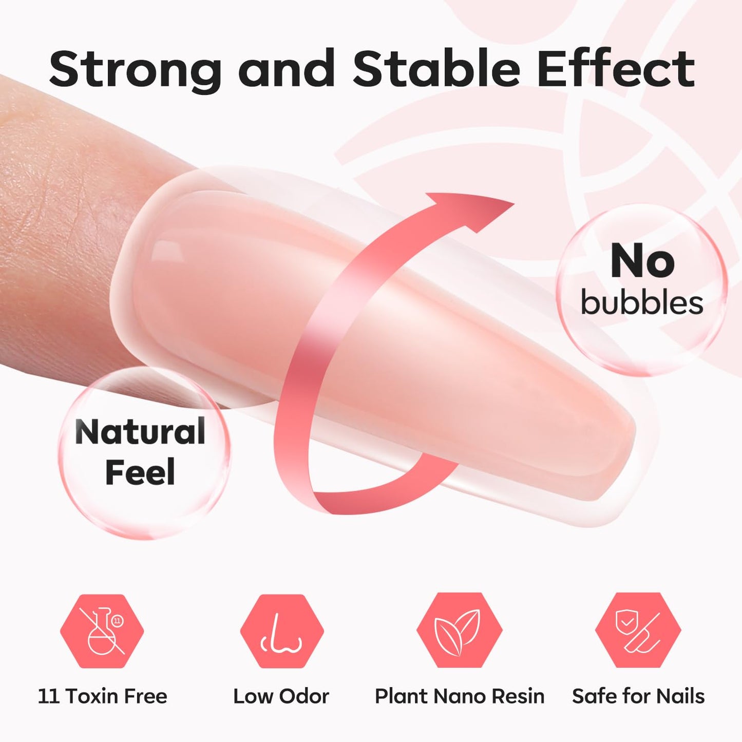 Modelones Poly Nail Gel Kit, 6 Colors Poly Extension Gel Clear Pink White with 48W U V/LED Lamp 3D Nail Charms Builder Slip Solution Complete Toe Manicure Supplies Tools for Starter