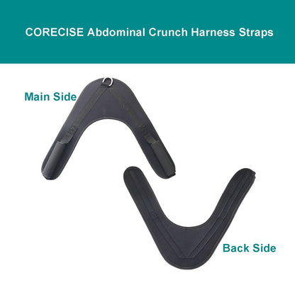 CORECISE Abdominal Crunch Harness Straps,Back Exercise Pulling Harness Shoulder Strap, V-shape Crunch Belt,Abdominal Crunch Straps Belt Attachment for Cable Machine black
