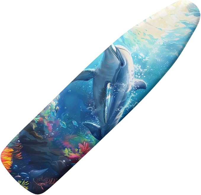 GLENLCWE Underwater Dolphin Print Ironing Board Cover, 54x15 inches