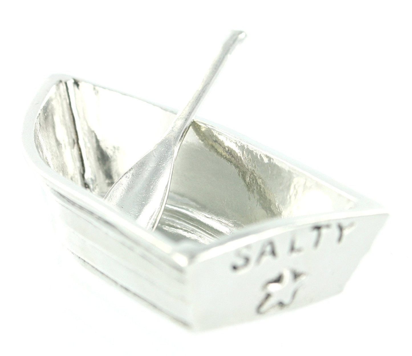 Basic Spirit Boat Salt Cellar with Spoon Handcrafted Pewter Home Lead-Free SD-19