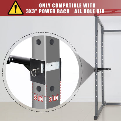 SYL Fitness Dip Bar Attachments for 2" x 2" or 3" x 3" Power Rack - Narrow & Wide Dips Double Handles (Patent Pending) (For 3" x 3" Rack)