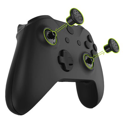 eXtremeRate ThumbsGear Interchangeable Thumbstick for Xbox Controller - Improve Comfort - Black 3 Height Domed & Concave Grips Ergonomic Adjustable Joystick for Xbox Seires X/S, for Xbox One S/X/Elite