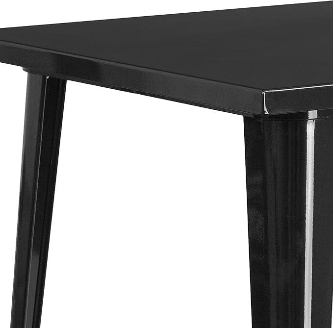 Flash Furniture Nolan Commercial Grade 31.5" Square Black Metal Indoor-Outdoor