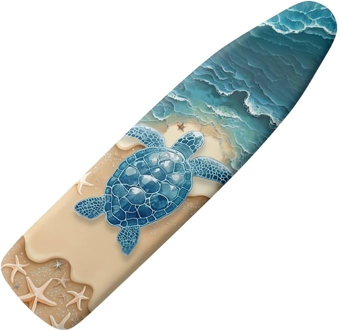 Turtle Iron Board Cover Non Stick Scorch Ironing Board Covers, Art Beach Print