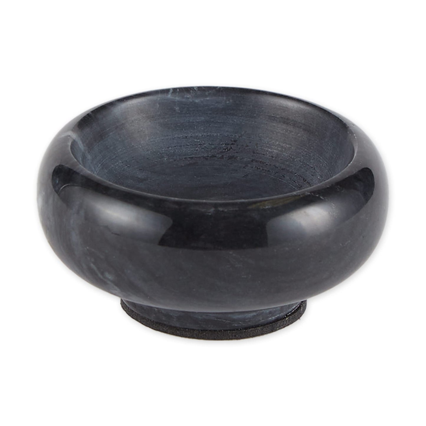 RSVP International Herb & Salt Containers for Countertop Polished Marble Dish/Bowl, 2.75" Diameter x 1.5", Black