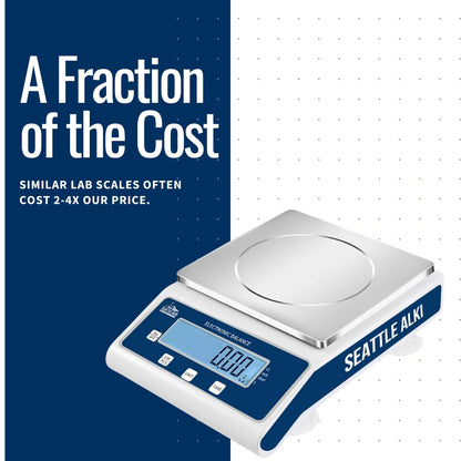 Seattle Alki Scientific Analytical Precision Scale 2000g x 0.01g, Grams, Pounds, Ounces, Carats, High Accuracy Digital Balance for Laboratory, Business, Jewelry, by Fristaden Lab
