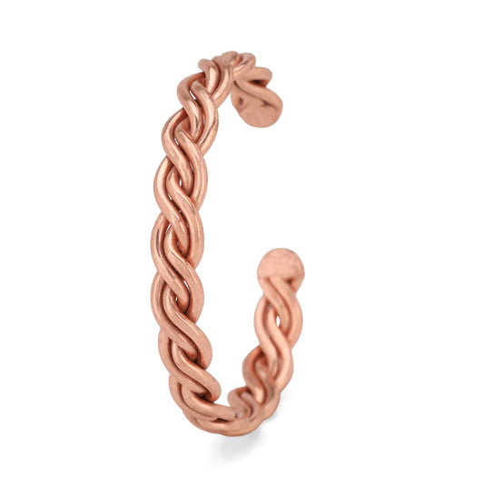 tunarts Handmade Elegant Copper Bracelet for Women and Men-Pure Copper Bracelet for Pain Relief-Adjustable,Thickest,Twisted Copper Wire Bracelet (red helix)