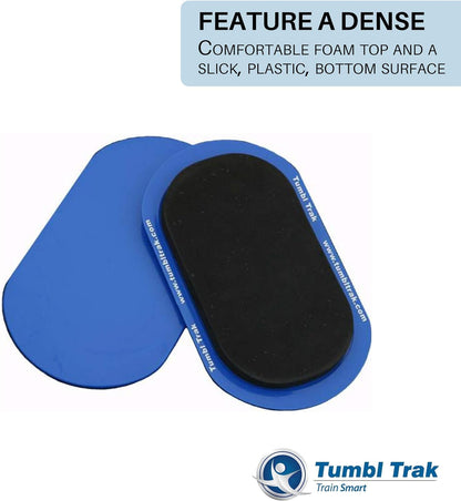 Tumbl Trak Smooth Sliding Sliders with Comfortable Top, Pair (for Carpet Floors) Blue(Small -Pair), 9 in