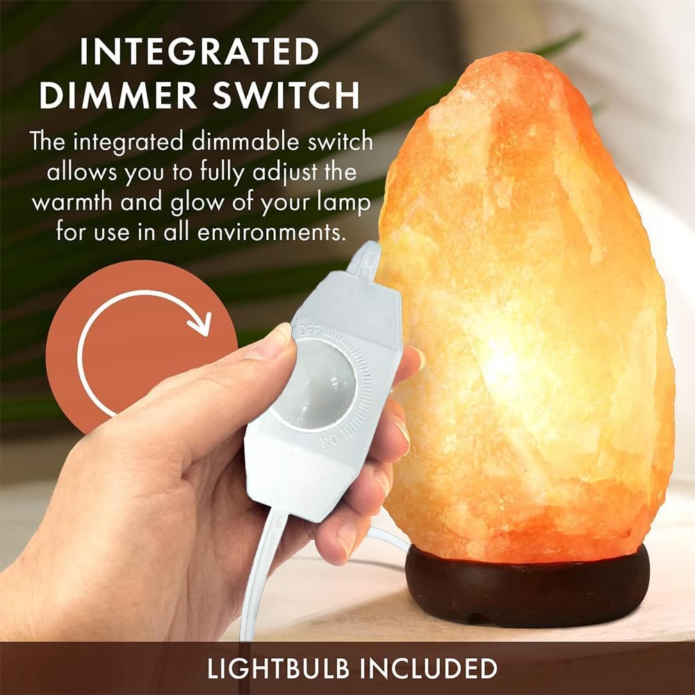 KODBPJ Himalayan Salt Lamp Cord, with Dimmer Switch,Christmas Bulb,Salt Lamp Cord with Dimmer Control and Base Assembly,6 Feet,E12 Base for Himalayan Salt Lampsand with 6 Free 7-15W Bulbs (White)