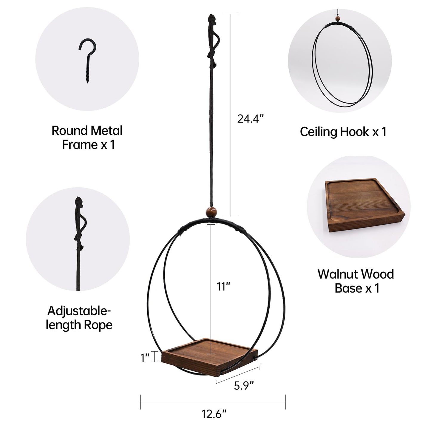 Adnkwolivt Hanging Planters for Indoor Plants - Plant Hanger Outdoor Pack of 2, Metal Plant Hanger Mid Century, Hanging Wall Ceiling Window, Gift for Mom, Plant Lovers, Housewarming