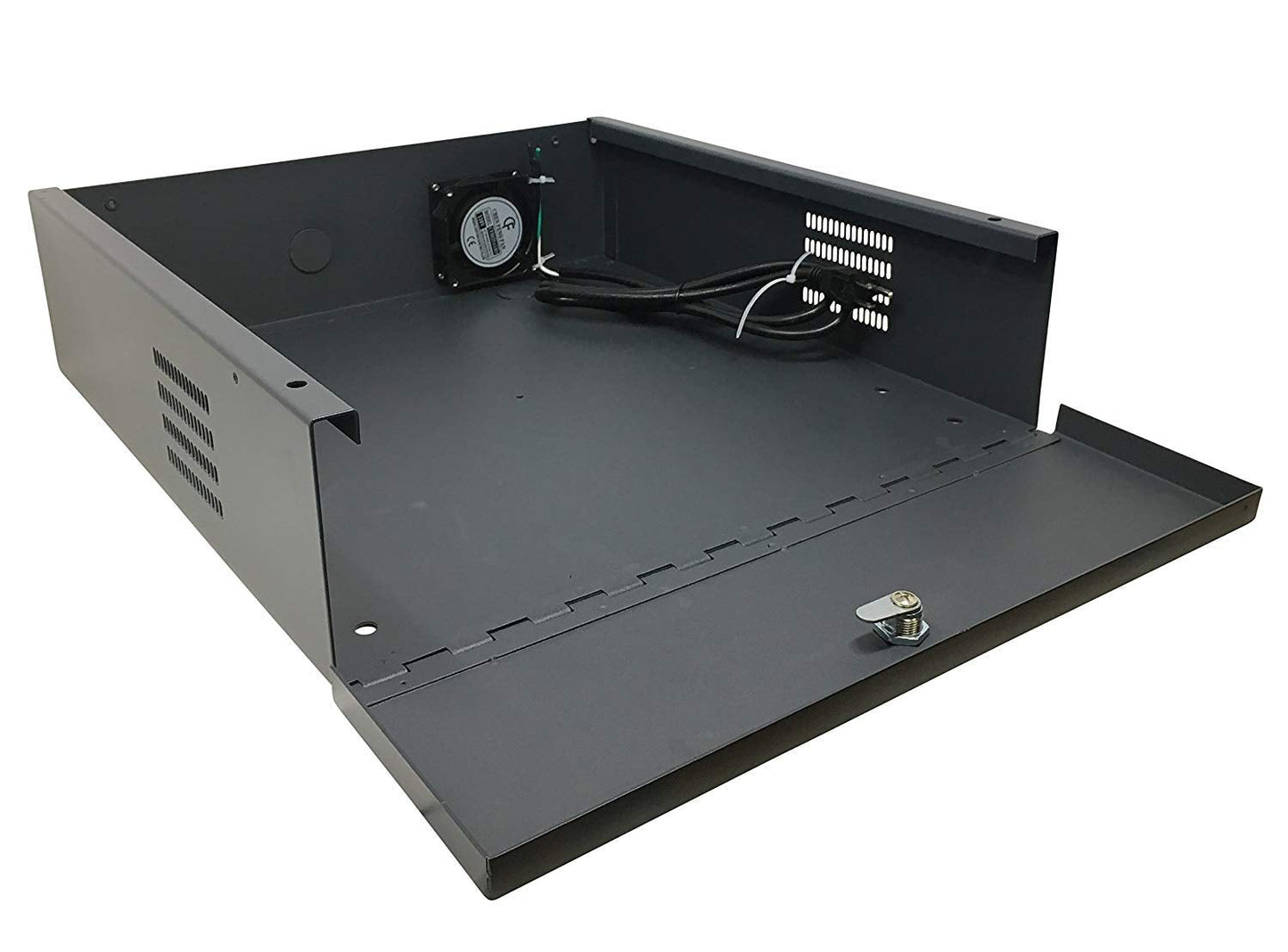 ARES VISION DVR Lock Box 18" x 18" x 5" – Heavy Duty 16 Gauge Steel Security Enclosure with Fan, Lock & Key, Cable Knockouts – Secure NVR, Router, AV Equipment for Home & Commercial Use
