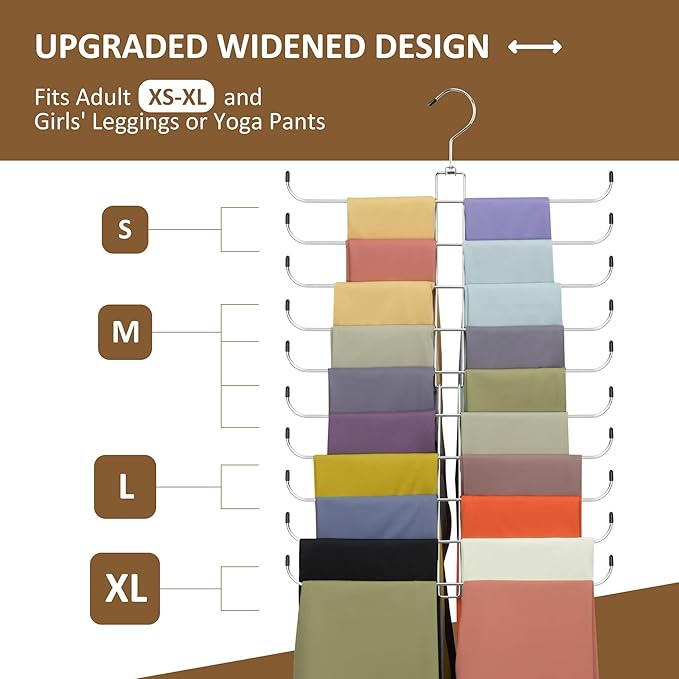 ZEDODIER Legging Organizer for Closet, 2 Pack Rotatable Yoga Pants Hanger for