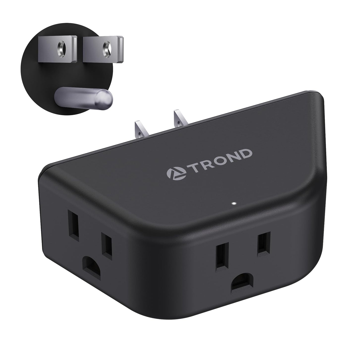 TROND Multi Plug Outlet Extender 2 Pack - Electrical Wall Splitter, 3 Way Angled Wall Outlet Adapter, Cruise Essentials, Small Multiple Plug Expander for Cruise Ship Home Office Dorm Room, White