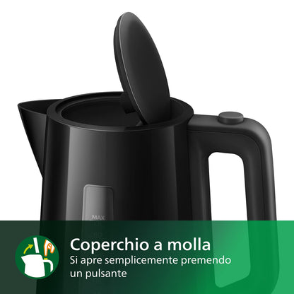 Philips Kettle - 1.7 L Capacity with Control Indicator, Pirouette Base, Black (HD9318/20)