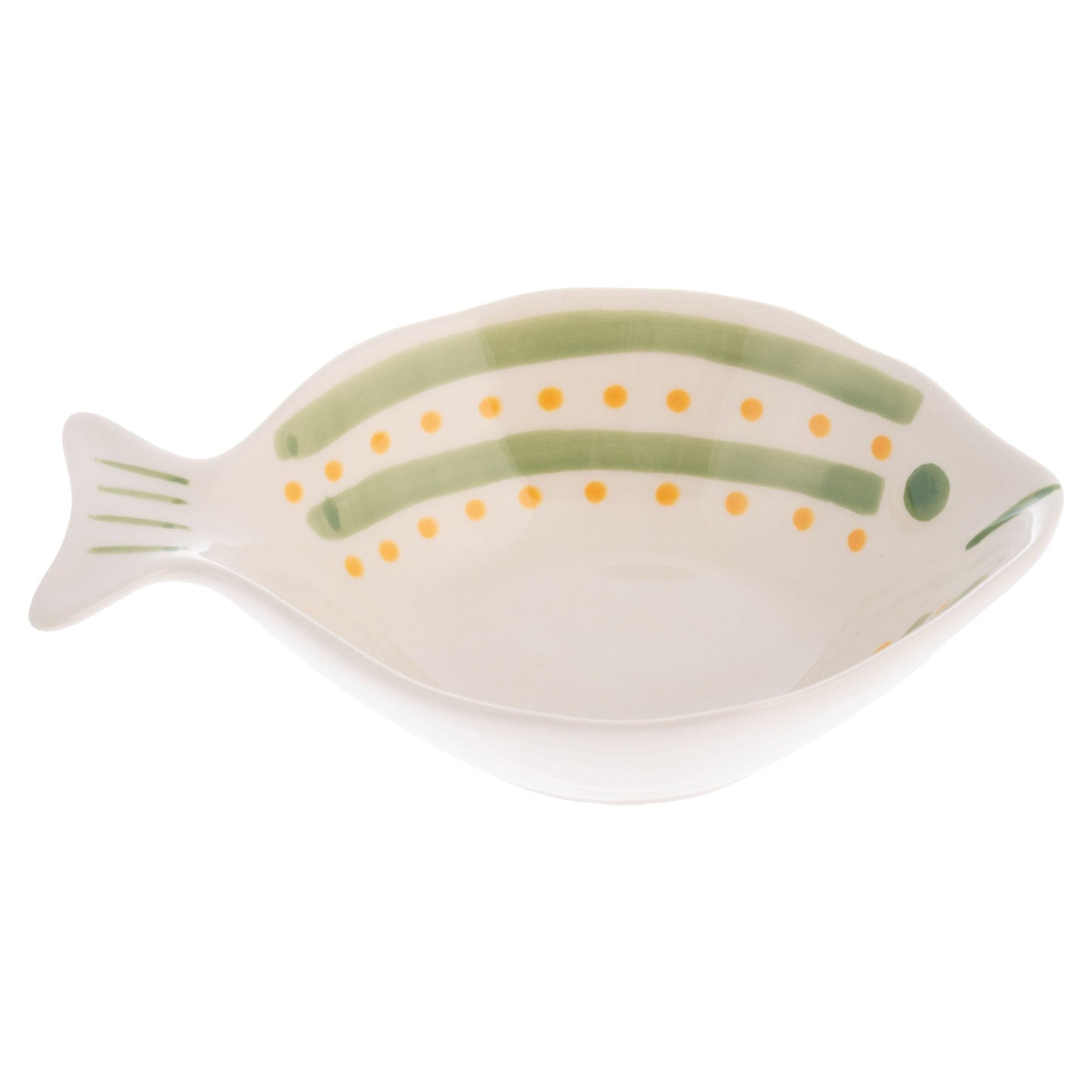 Karma, Ceramic Hand Painted Snack Dish, Fish Shaped Small Bowls, Cute Small Dip Bowl Saucer Appetizer Plate, Green