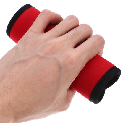 HANABASS 2 Pack Barbell Grip Pads, Red Polyester Dumbbell Handle Wraps for Weightlifting, Pull Up Bars, Powerlifting and Home Gym Training