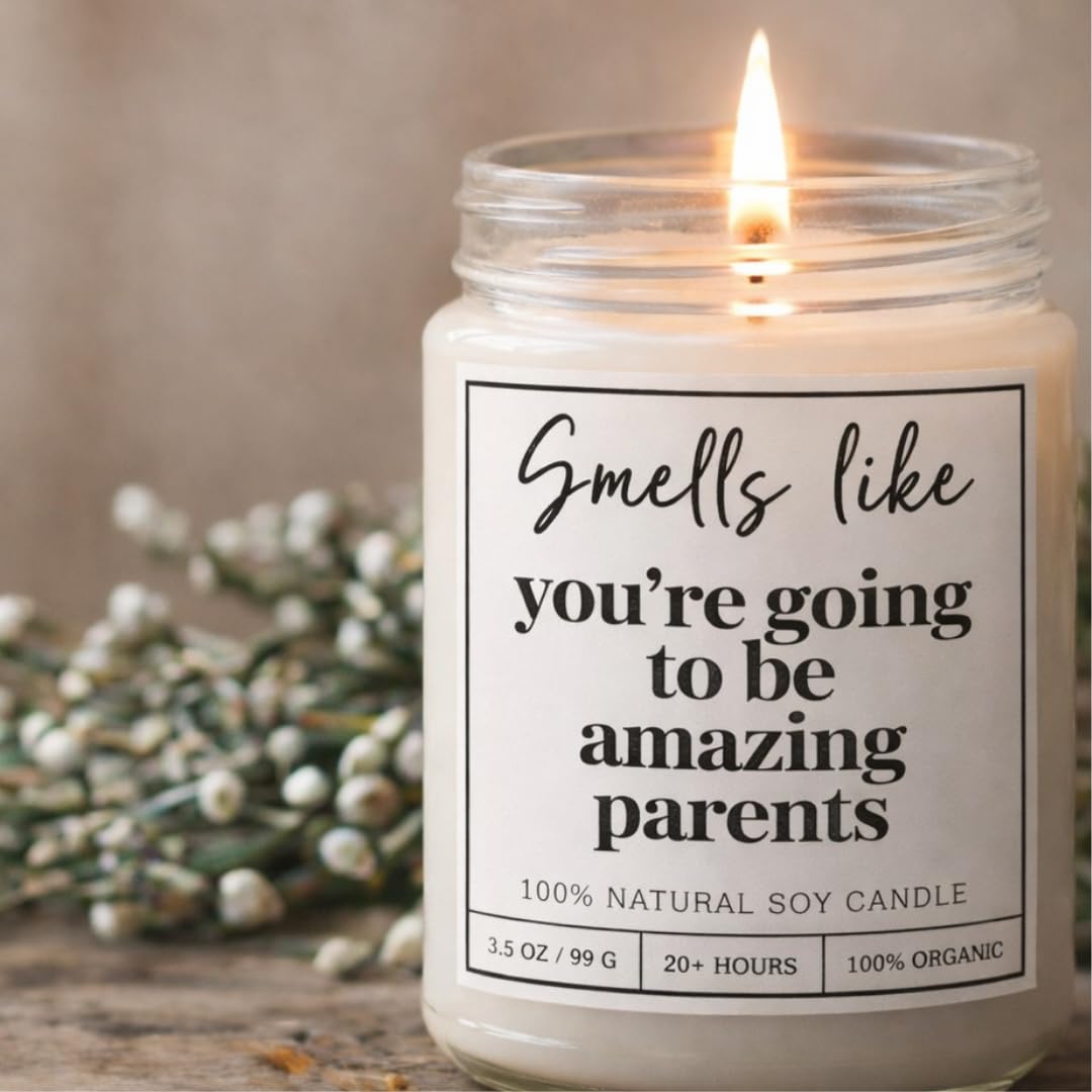 Candle for New Parents, New Parents Gifts for Couples, Mom to be, New Dad - Pregnancy, First Mothers Day, Gender Reveal Gifts, Expecting Baby, Expecting Mom, Pregnant, You'll be Amazing Parents