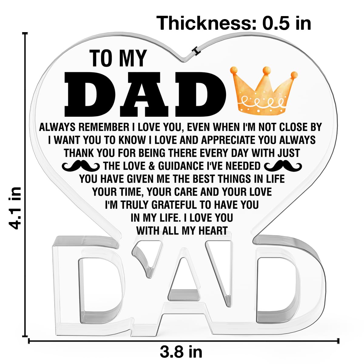 Best Dad Gifts for Christmas Birthday, Thank You Dad Gifts from Daughter Son, Appreciation Gifts for Dad Sign, I Love You Dad Decorative Sign Plaque