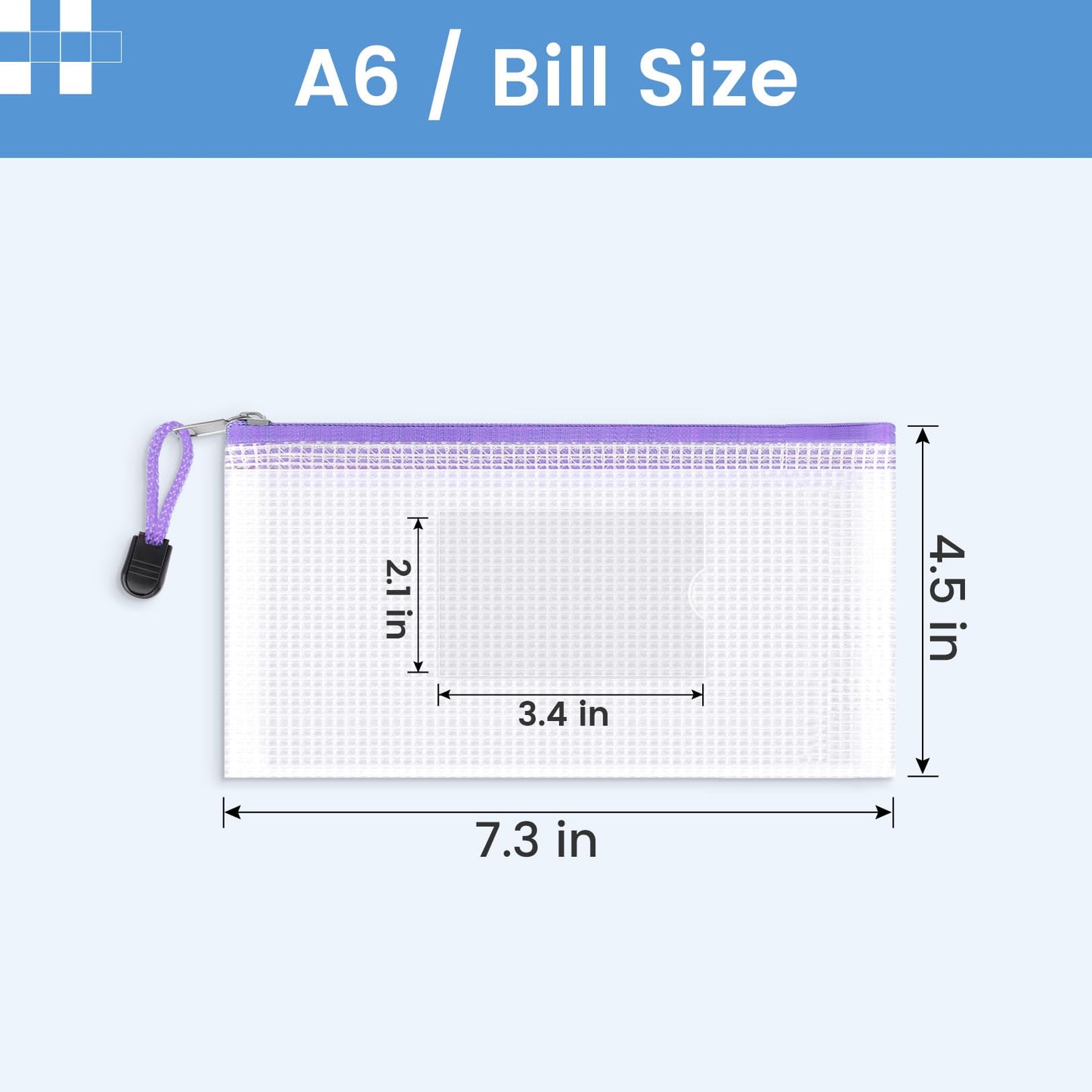 Sooez 24 Pack Mesh Zipper Pouch Bags with Label Pocket, A6 (9.1×4.7 in) Small Pencil Case Pouch for Organizing, Clear Plastic Pencil Pouches Bulk for School Supplies Storage, Money Envelopes for Cash