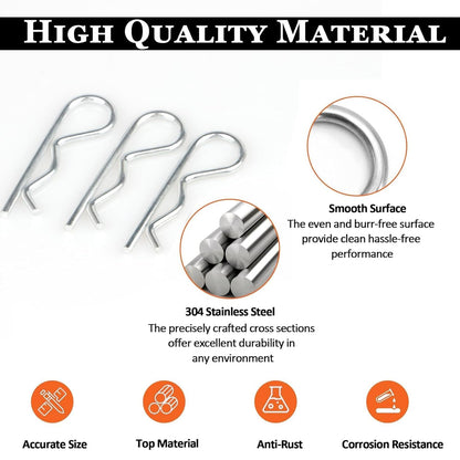 38pcs Cotter Pin Assortment Kit, Hitch Pin Clip R Clips Retaining Pins Tractor Cotter Pin Hair Pin Assortment Spring Clip Retainer Pins for Hitch Pin Lock System, Cotter Pins