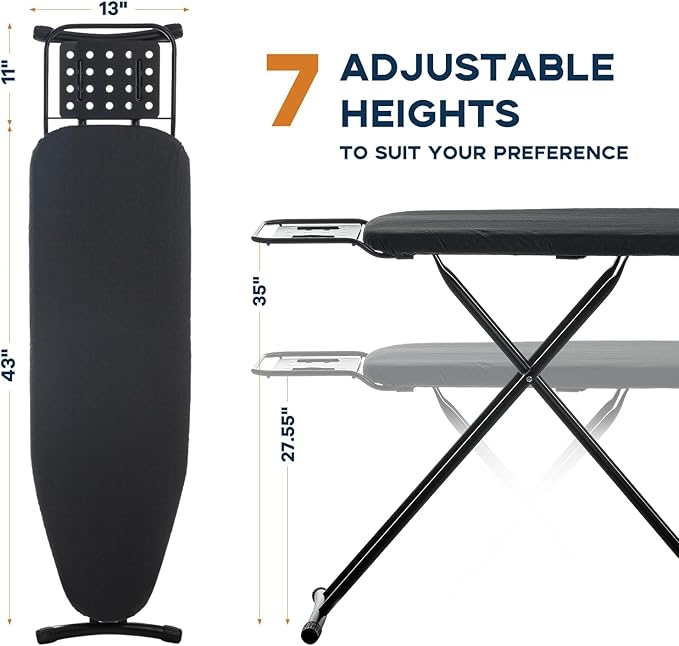 Ironing Board Full Size, RAINHOL 54"x13" Heavy Duty Compact Ironing Board