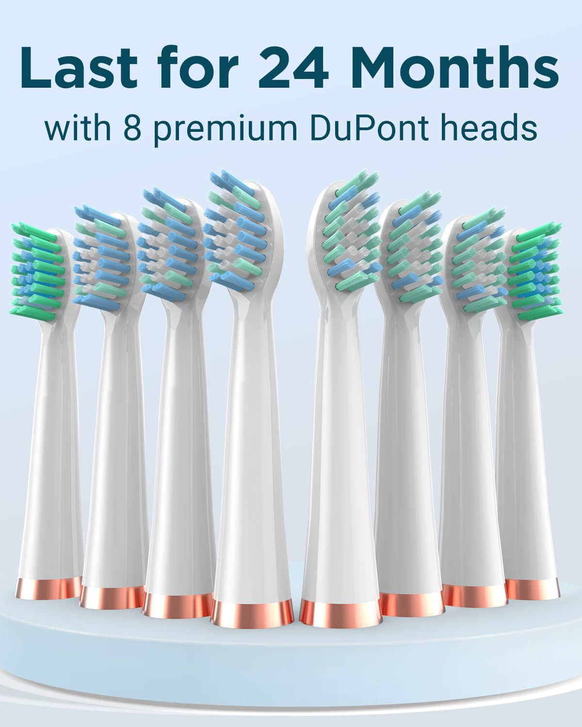 Rtauys M5 Sonic Electric Toothbrush for Adults and Kids - Rechargeable Electric Toothbrush Kids Ages 12+ and Adults with 8 Brush Heads & Travel Case, 120 Days Battery Life - Pink