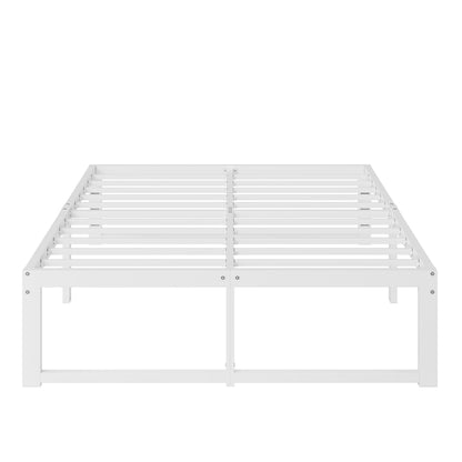 SHA CERLIN 14 Inch Heavy Duty Queen Bed Frame, 4000 lbs Capacity Metal Platform Beds with Reinforced Legs,No Box Spring Required,Easy Assembly,White