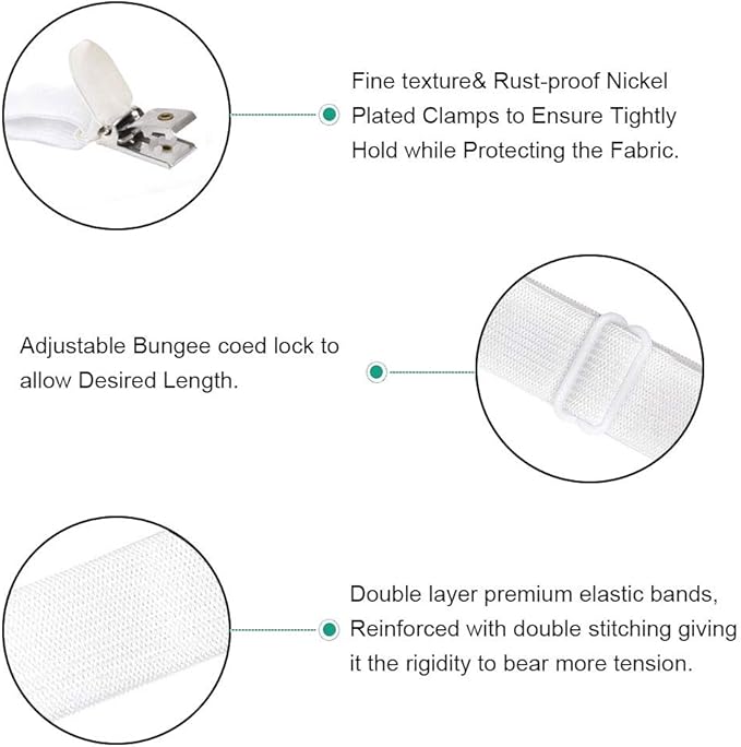 8Pcs Adjustable Bed Sheet Straps Clips, Elastic Mattress Sheet Fasteners Holder