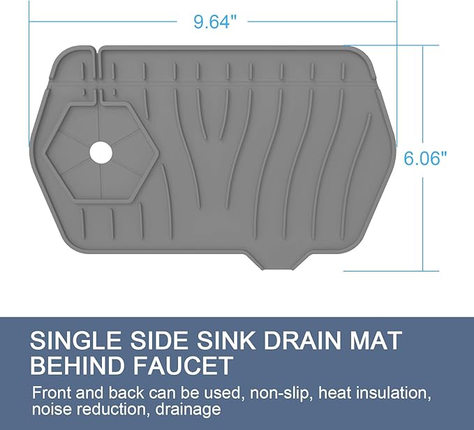 Sink Drain Mat - Unilateral Faucet Guard