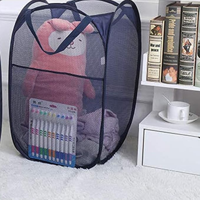Pop up Laundry Hamper, Foldable Mesh Clothes Hamper