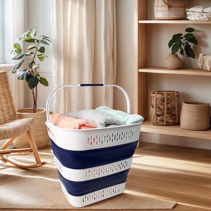 SAMMART 38L Collapsible Plastic Laundry Basket