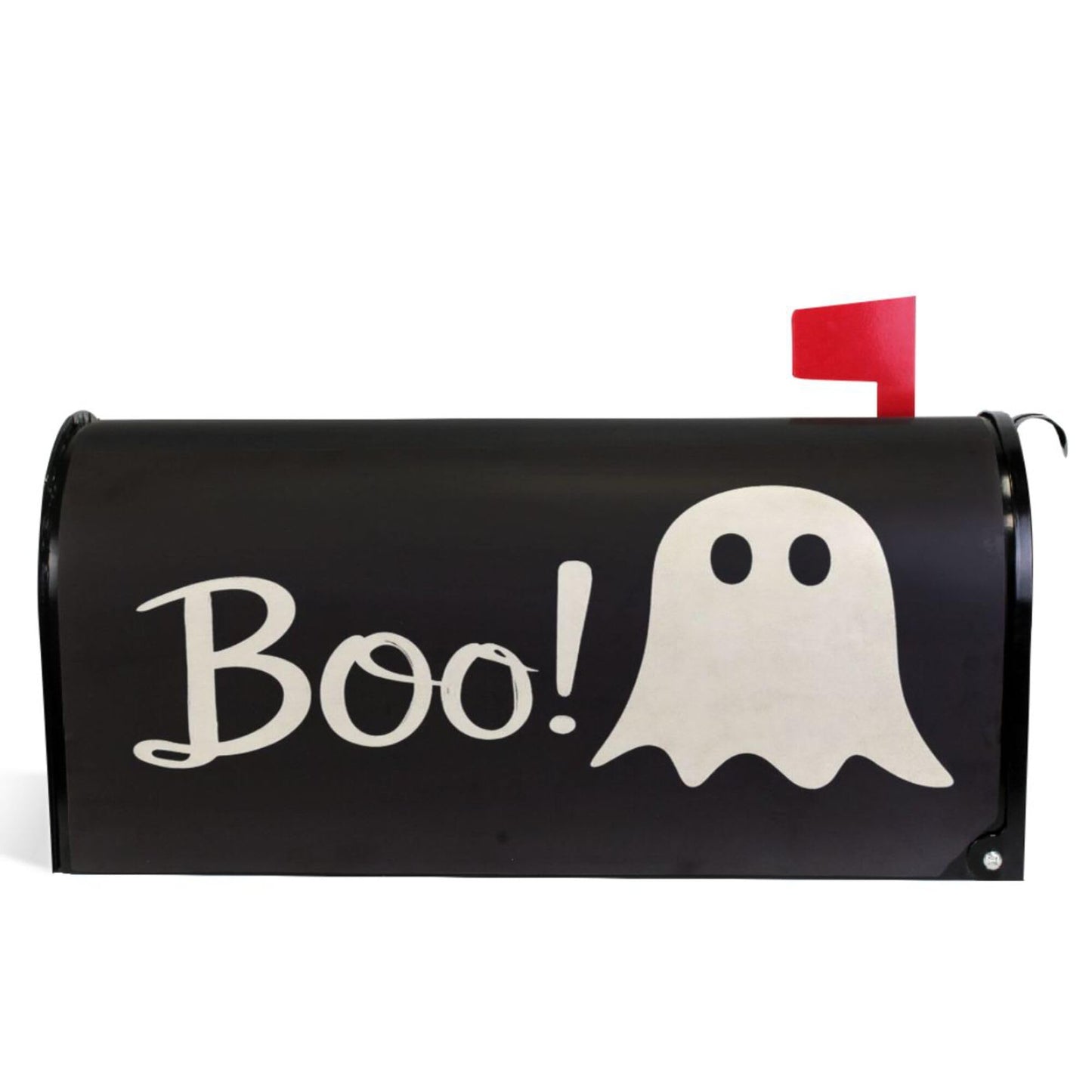 Wamika Halloween Ghost Boo Magnetic Mailbox Covers Spooky Skull Skeleton Black Mailbox Cover Over Size Full Magnet Garden Yard Porch Mail Boxes Cover Holiday Decorations 25" L x 21" W