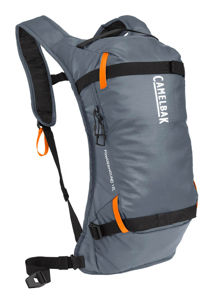 CamelBak Powderhound 12 Snow Hydration Pack with Ski and Snowboard Carry, Insulated Design for All Day Winter Riding, Grey/Orange