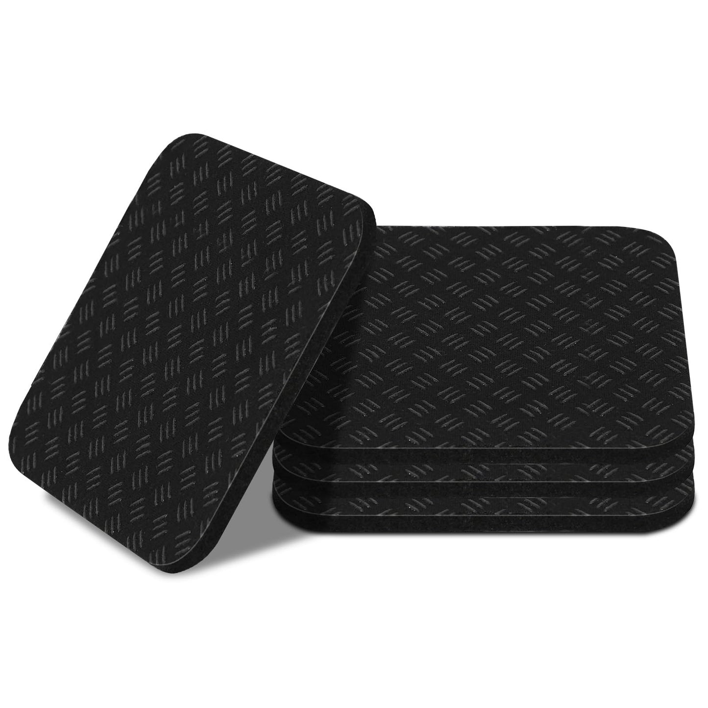 Compact Silicone Treadmill Mat, Non-Slip Shock Absorbing Pad, Floor Protector for Home Gym Equipment, Easy to Clean, Anti-Vibration, Prevents Floor Damage (4, 3.94x3.94x0.2inch)