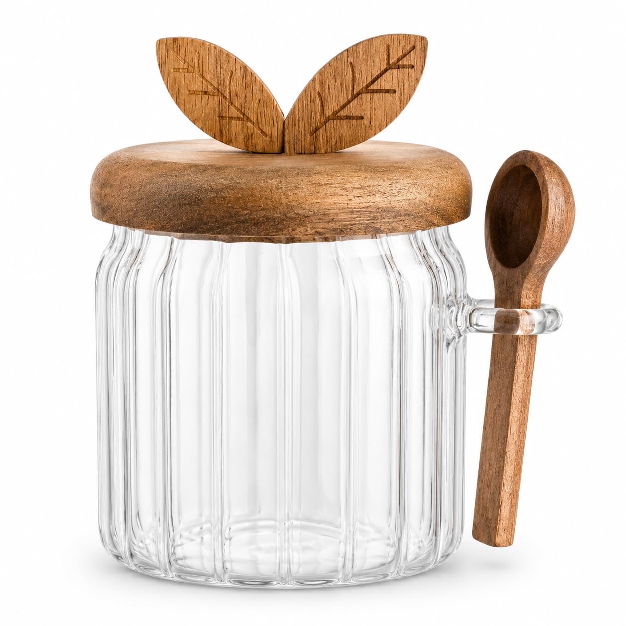 Sugar Bowl with Lid and Spoon, 17 oz Airtight Sugar Jar Container, Easy-to-Use Sugar Container with Lid and Spoon Sugar Bowls for Tea Coffee Brown Sugar Container, Cereal Tea Salts Spice Jar