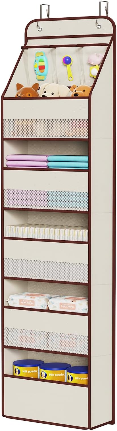 Univivi 6-Shelf Over Door Hanging Organizer Fabric Baby Door Storage