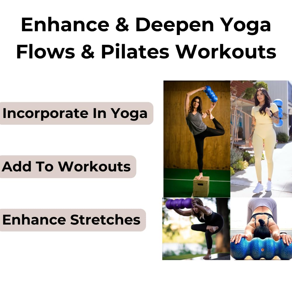 Rollga - The Better Foam Roller for Back Pain, Flexibility, Muscle Recovery, Yoga, Pilates, Deep Tissue Massage, Headache, Physical Therapy, & Exercise. Neck, Back, Legs, & Feet