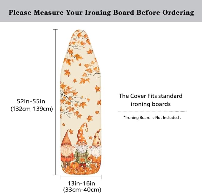Fall Leaves Dwarf Ironing Board Covers Easy to Install Stain Resistant Hook and