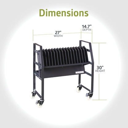 Pearington-PEAR-91361,16 Device Mobile Open Charging Cart for iPads,Chromebooks & Laptop Computers,Compatible with Any Screen Size,Easy Access Slots,Removable Dividers,Small Footprint,Surge Protection
