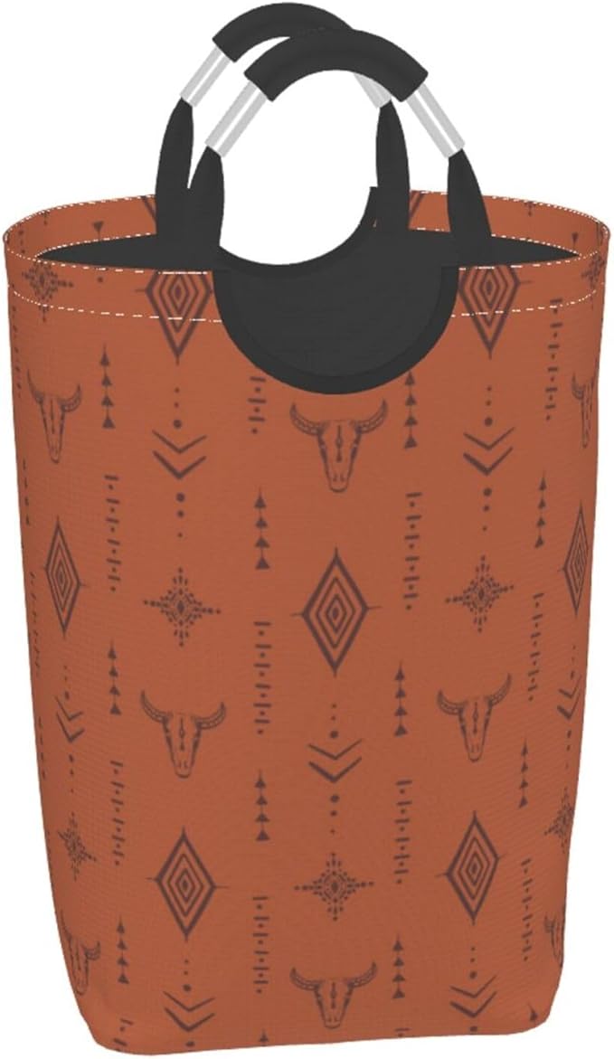 Western Boho Brown Foldable Collapsible Laundry Basket