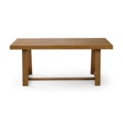 Plank+Beam 72 Inch Farmhouse Dining Table, Solid Wood Rustic Kitchen Table, Large Wooden Rectangular Dinner Table for Dining Room, Home Office, Living Room Furniture, Easy Assembly, Pecan Wirebrush